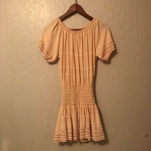 Drop waist embroidered detail piper mini dress